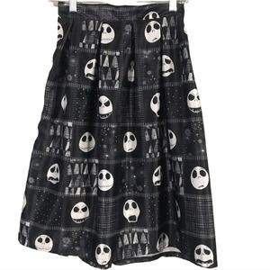 Jack Skellington theme black, skater style, midi skirt. Small. Pre-owned